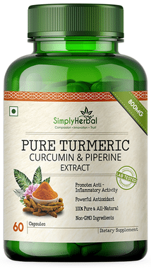 Simply Herbal Pure Turmeric Curcumin & Piperine Extract Capsule