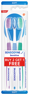 Sensodyne Sensitive Toothbrush with Soft Rounded Bristles Buy 2 Get 1 Free